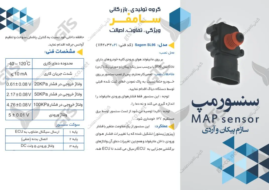 سنسور مپ پیکان و آردی سامفر