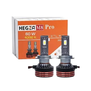 هدلایت زیمر Hexza M8 Pro مدل 60W توان روشنایی 6000LM - پایه 9005 - رنگ آفتابی (4300K)