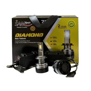 هدلایت دیاموند Diamond مدل 70W توان روشنایی 10000LM برند سام اسپرت - پایه-هدلایت-پایه-لامپ H7 یدکی دات کام
